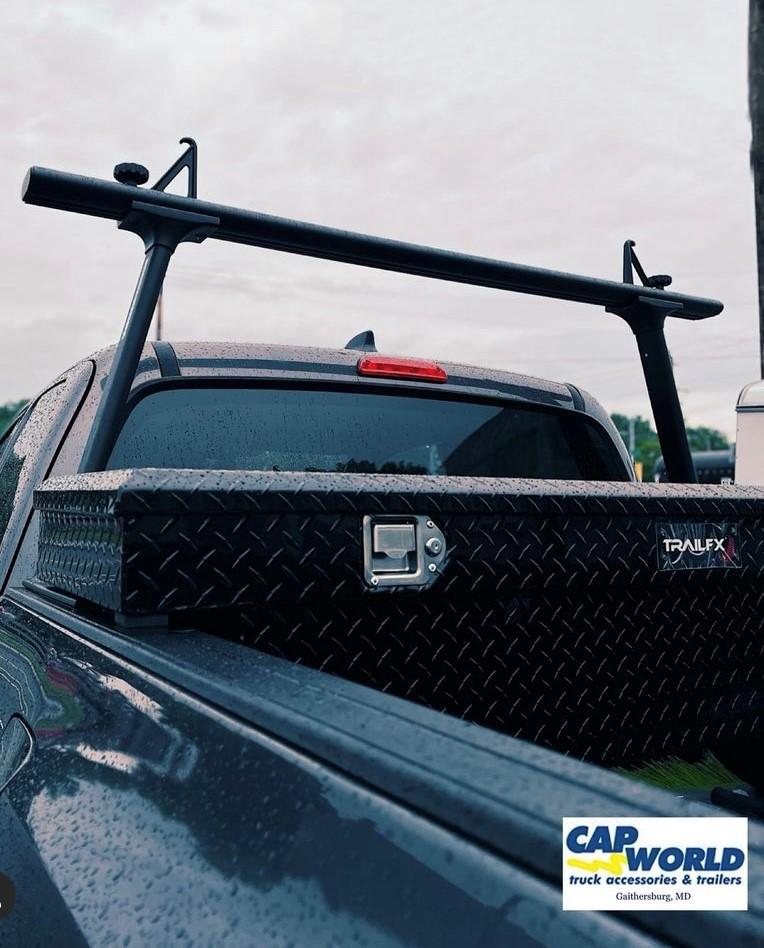 Pick up truck ladder rack w truck tool boxes and drawers - System One  integrated truck equipment: aluminum ladder racks, truck racks, van racks,  truck tool boxes