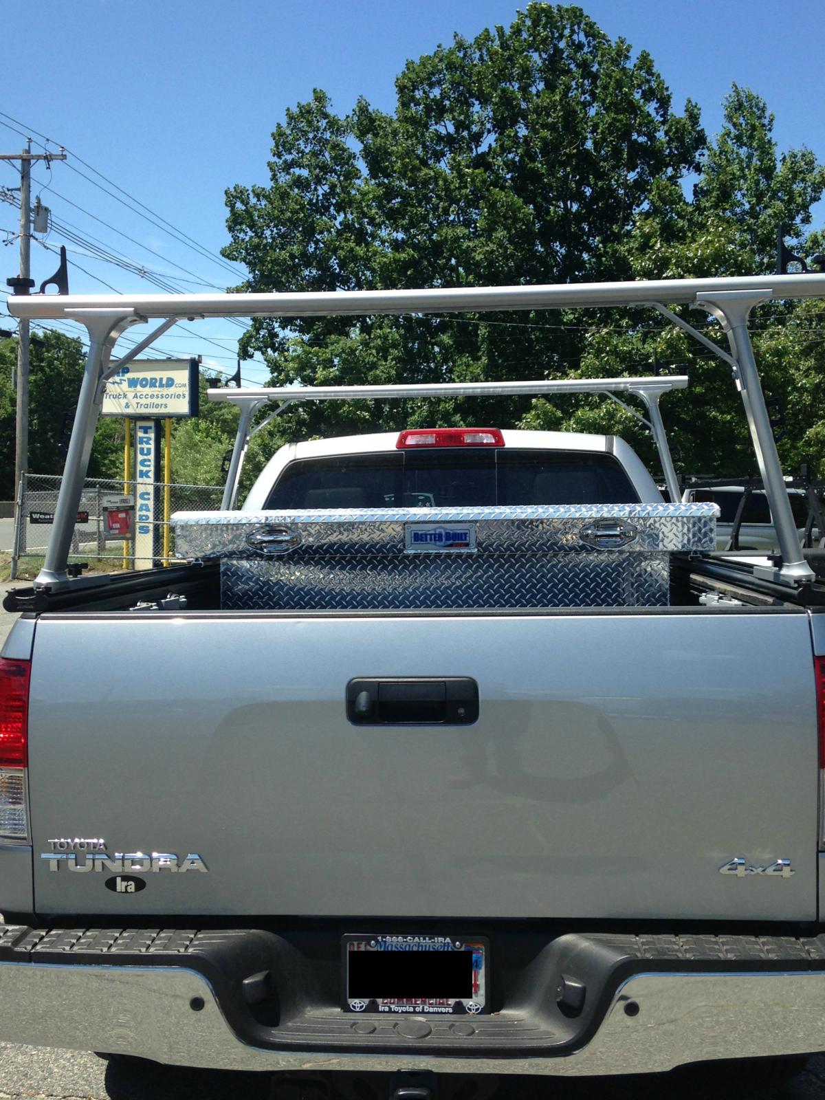 Pick up truck ladder rack w truck tool boxes and drawers - System One  integrated truck equipment: aluminum ladder racks, truck racks, van racks,  truck tool boxes